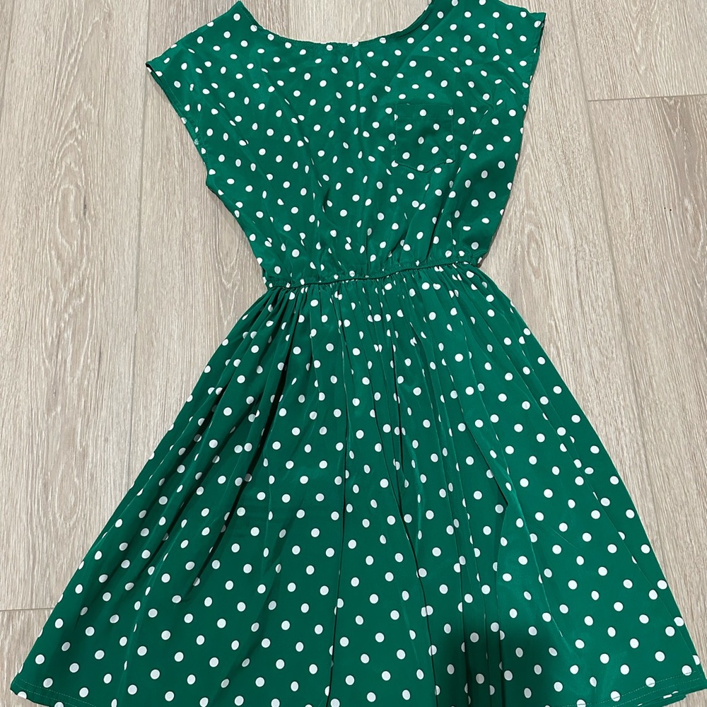 Green Polka Dot Kids Dress